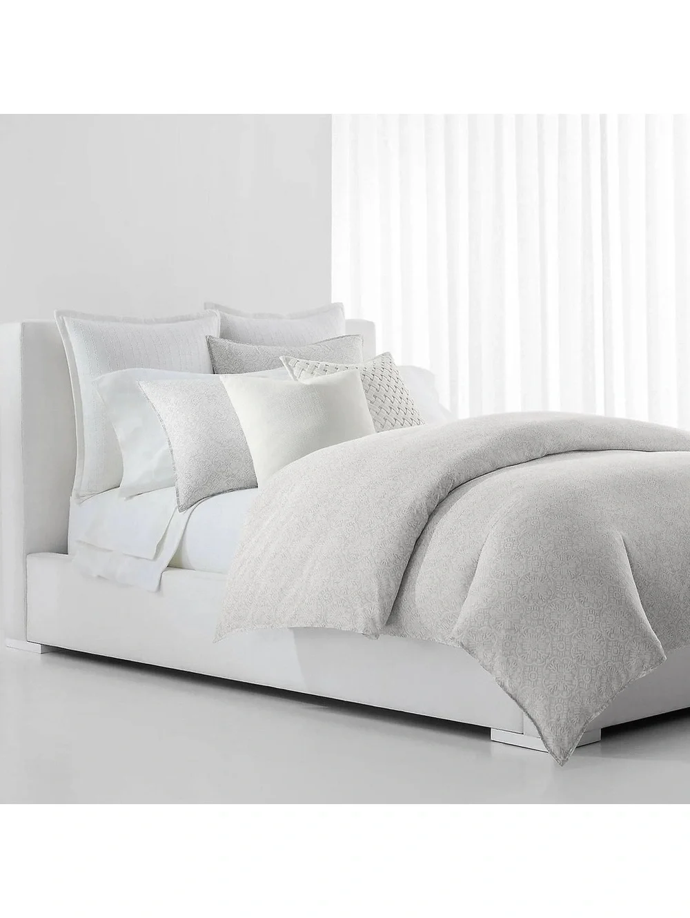 Lauren Ralph Lauren Emilia Tonal Medallion King Duvet Cover 3-Pc Set NEW $430
